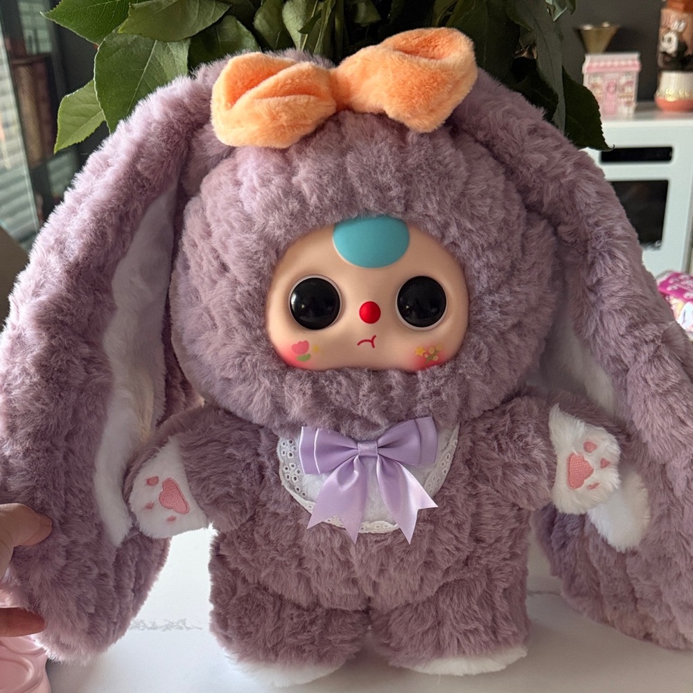 Baby three  Plush Bunny Doll with Bow